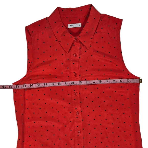 Equipment Femme Lucida Hibiscus Red 100% Silk Shirt Dress Size Medium Star Print - Picture 16 of 16